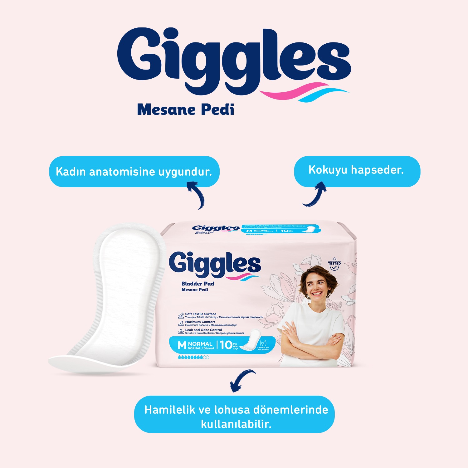 Giggles Kadın Mesane Pedi Medium(Normal) 30 Adet